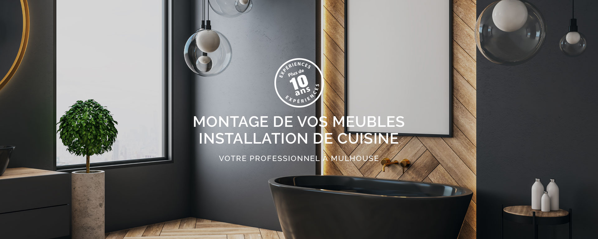 Assemblage meubles dans une salle de bain